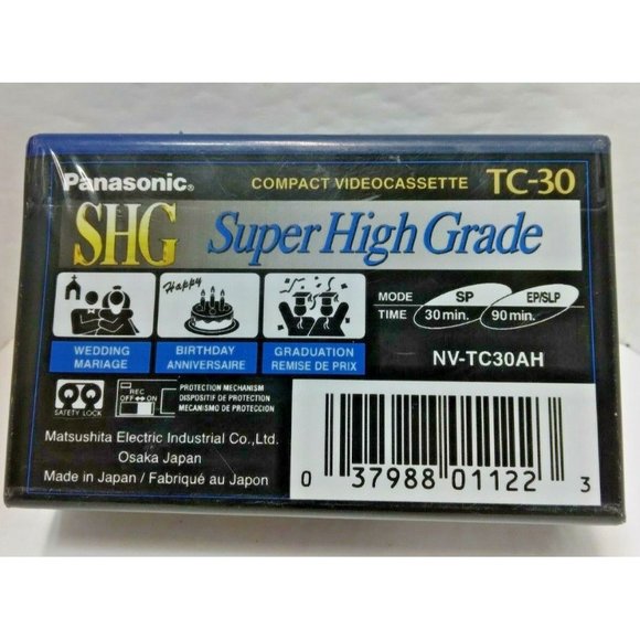 New Panasonic TC30 VHSC Compact‎ Blank Camcorder Video Cassette Tape 90 min - Picture 2 of 7